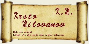 Krsto Milovanov vizit kartica